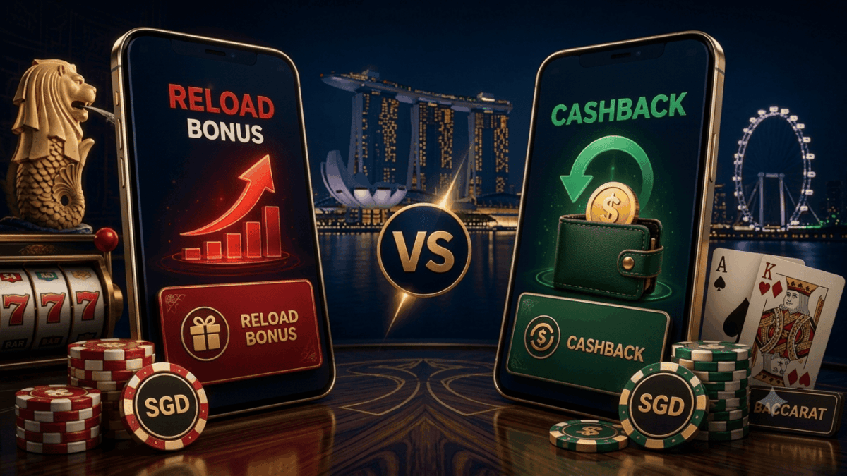 Casino bonus reload vs cashback comparison for Singapore online casino players