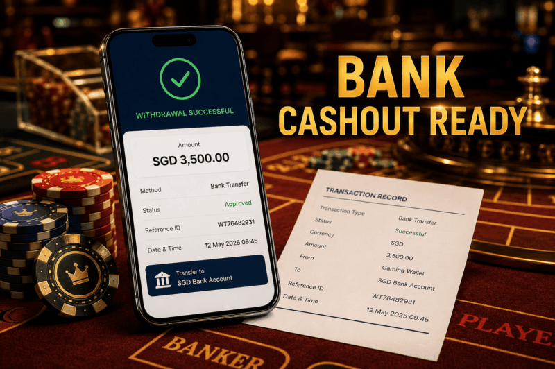 Fast Withdrawal Casino Singapore bank transfer