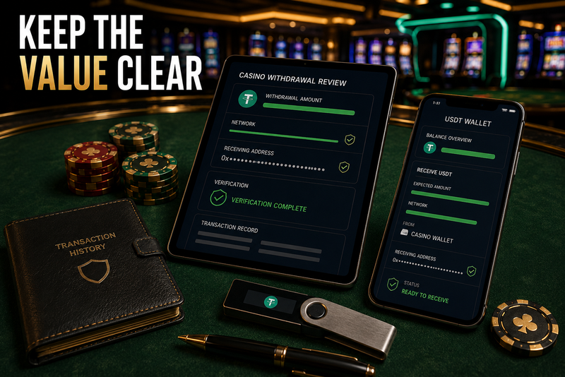 USDT casino withdrawal amount tracked through a personal crypto wallet